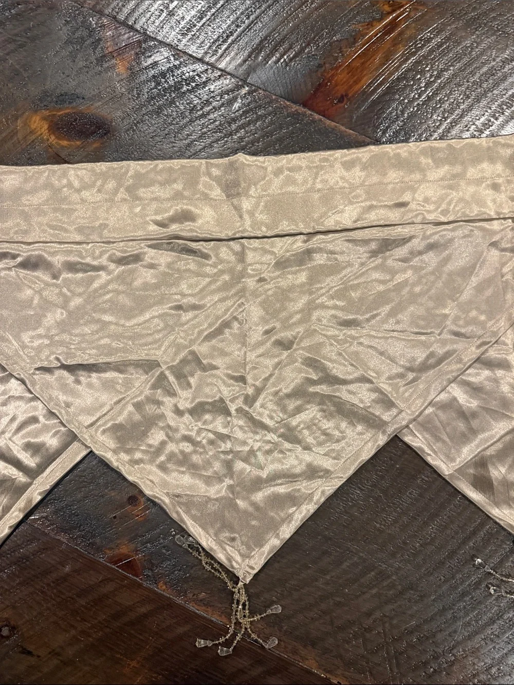 Elegant Ivory Silk-Tone Valance Panel with Tassel Accents